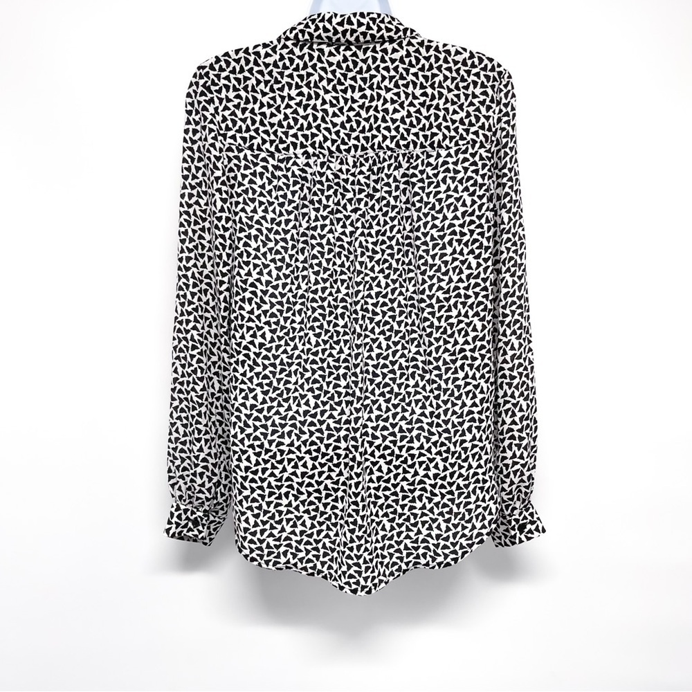 H&M Geometric Abstract Print Pattern Button Up Bl… - image 5